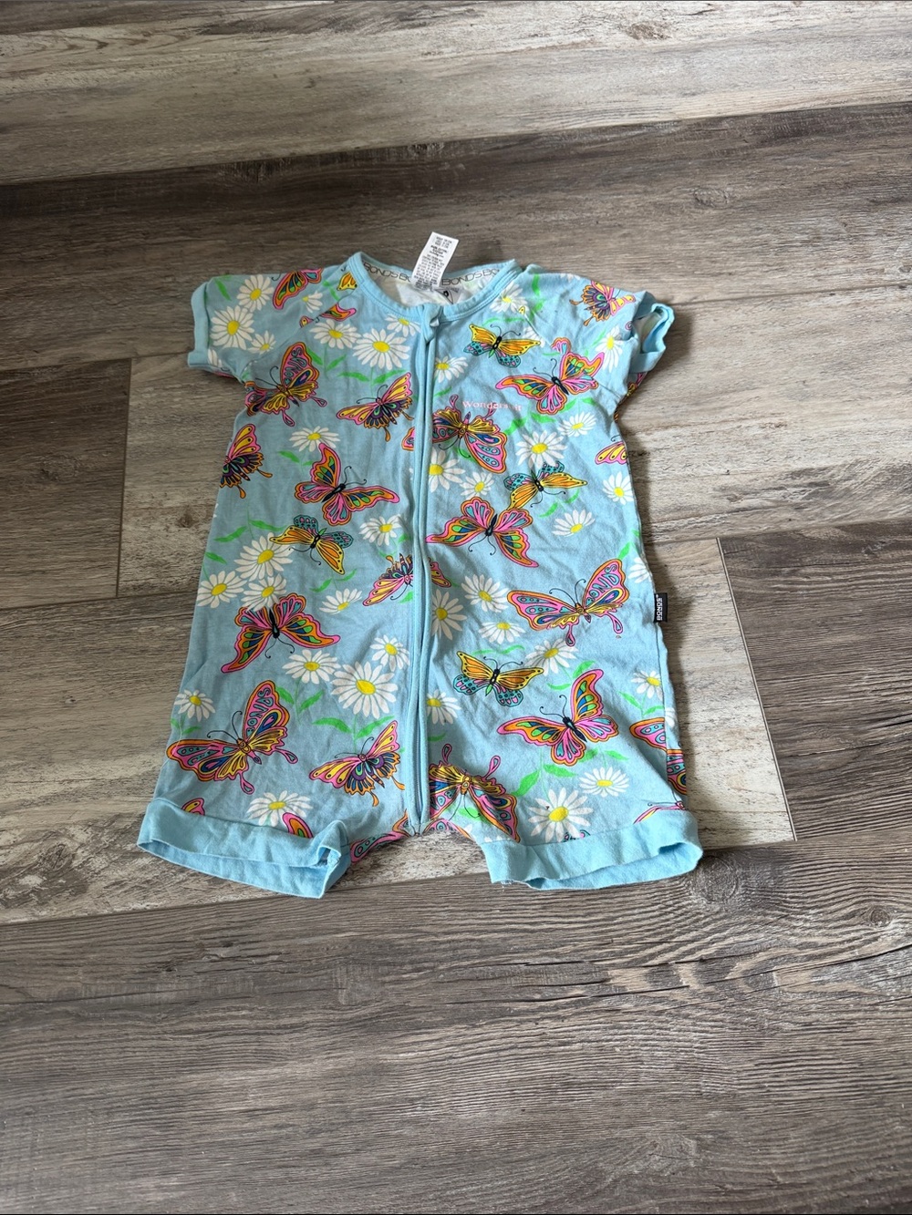Bonds Light Blue Daisy & Butterfly Wondersuit Romper‎